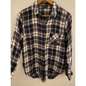 Top Shop Button Down Plaid Women’s Soft Cotton Shirt Size 10